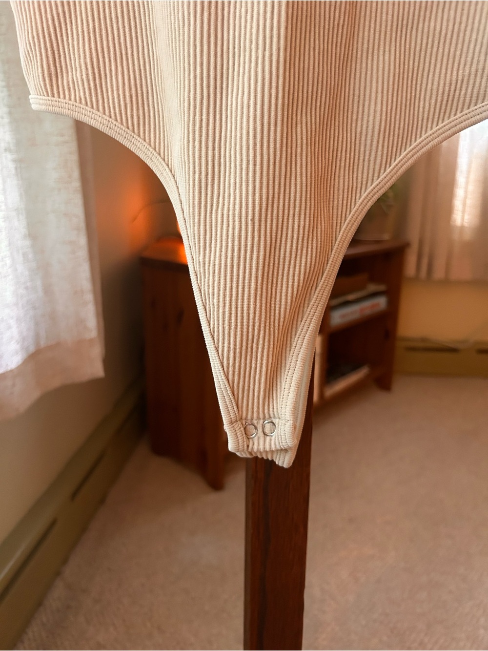 Beige Ribbed Body Suit - Picture 6 of 6